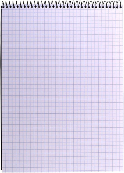 Silverpoint Top Wire Pad, Heavy Back, Quadrille Rule, 8.5 x 11.75 Inches, 70 Sheets, Protective Cover, Blue/Black (51070)