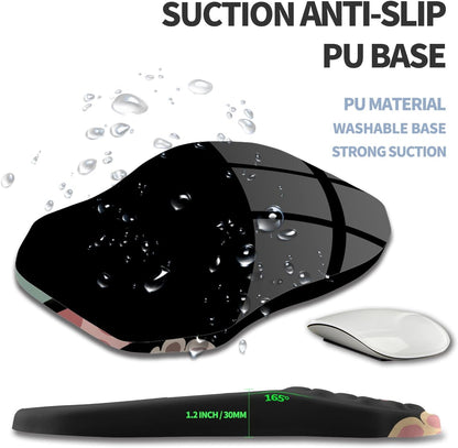 Ergonomic Raised Mouse Pad Wrist Support with Bilateral Slope Memory Foam Mousepad for Wrist Rest and Carpal Tunnel Pain Relief 11.8x7.9〃 Black