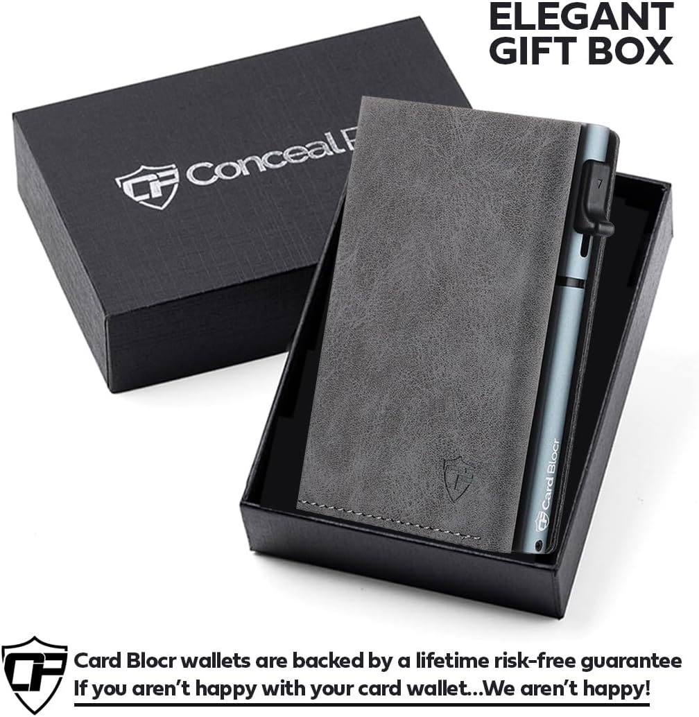 Conceal Plus Wallet Finder Slim Tracker, 5-Year Battery Life - Never Needs Charging, Track Wallet, Backpack, Luggage and More, Works with Apple Find My iOS Only (Android Not Supported)