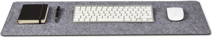 Premium Felt Desk Mat | Medium 12" x 36" | Multifunctional Desk Pad for Home Office | Light Gray