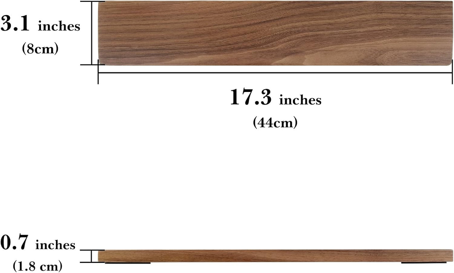 Linkidea Keyboard Wrist Rest, Full-Size Gaming Mechanical Keyboard Wrist Rest Pad, Support Cushion Pad for Office, Computer, Laptop Typing (Brown Walnut)
