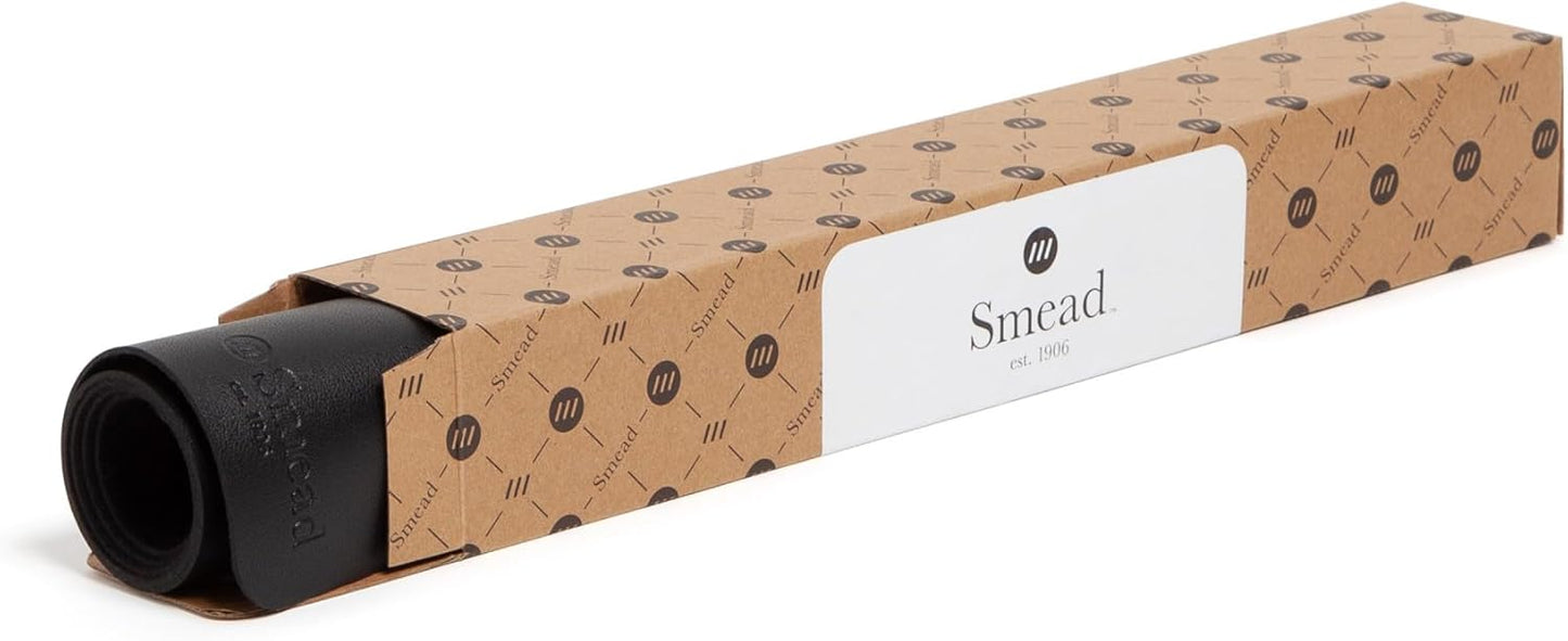 Smead Desk Pad, Vegan Leather Desk Mat with Non-Slip Faux Suede Backing, Perfect Desk Organizer for Office Decor, 31.5” x 15.7” Medium, Sandstone (64831)