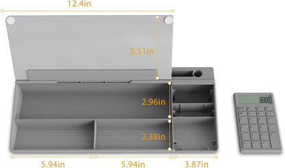 TOWON Small Compact Glass Desktop Whiteboard with Storage – 12 x 7 in Dry Erase Board for Desk, Home Office, School | Includes 5 Markers, Eraser & Holder | Space-Saving Organizer, Aesthetic Rose Gold