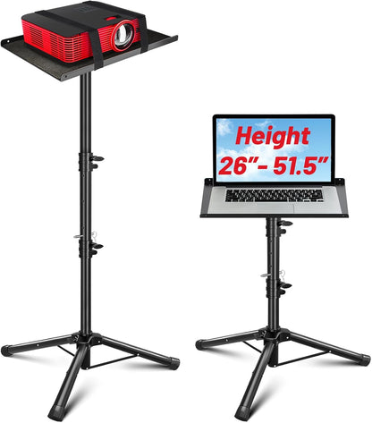 CAHAYA Projector Tripod Stand Adjustable: Height 29 to 65in Projector with Casters Universal Laptop Stand Portable Multifunctional DJ Rack Stand for Outdoor Movies Computer Book DJ Equipment CY0332