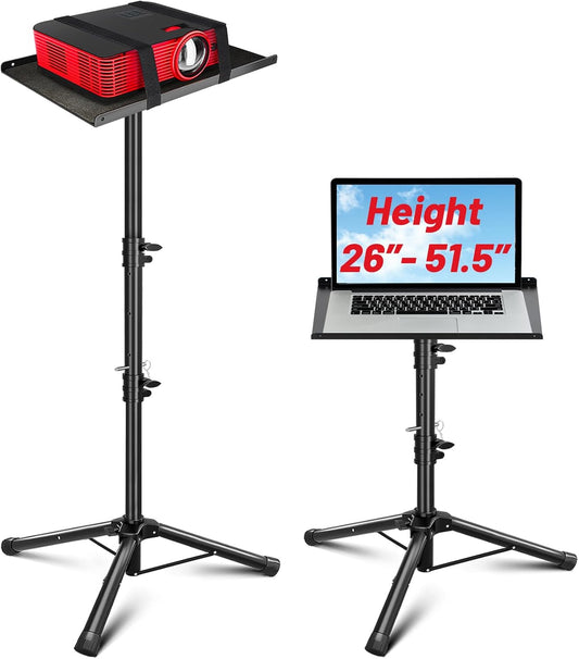 CAHAYA Projector Tripod Stand Adjustable: Height 29 to 65in Projector with Casters Universal Laptop Stand Portable Multifunctional DJ Rack Stand for Outdoor Movies Computer Book DJ Equipment CY0332