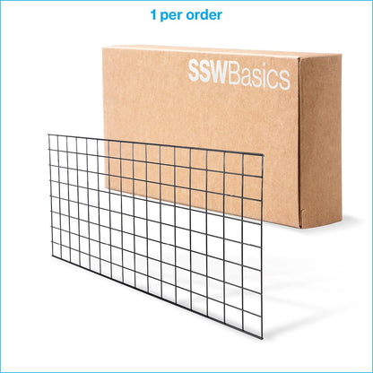 SSWBasics 2' x 4' Wire Grid Panel in Sleek Black - Sturdy Black Grid Wall Panels - Versatile Wire Gridwall Panel for Retail Display, Home Organization, and Wall Panel Decoration - Durable and Stable