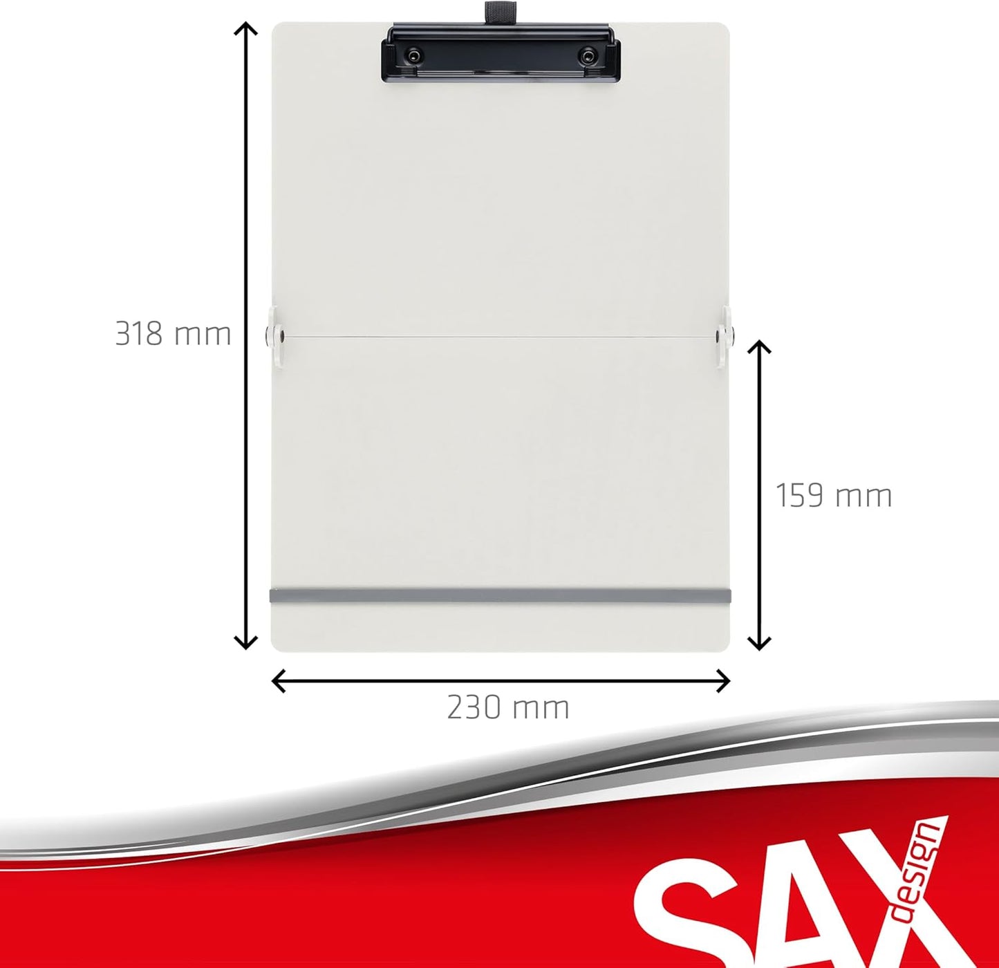 Sax Folding Clipboard Blueberry Clipboard A4 to A5 Portrait and Landscape Format Ideal for Travel and Business Holds 30 Sheets Includes Elastic Closure Band and Pen Loop Durable & Shockproof