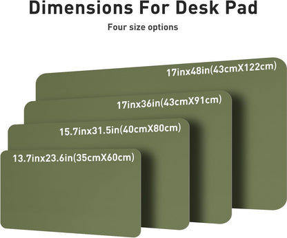 Aothia Leather Desk Pad Protector, Mouse Pad, Office Desk Mat, Non-Slip PU Leather Desk Blotter, Laptop Desk Pad, Waterproof Desk Writing Pad for Office and Home (Black,36" x 17") - Colors B