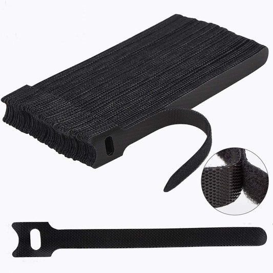 Nettbe Reusable Cable Ties, 60 PCS 8 Inches Adjustable Cord Straps Wire Organizer Cord Wrap and Hook Loop Cable Management