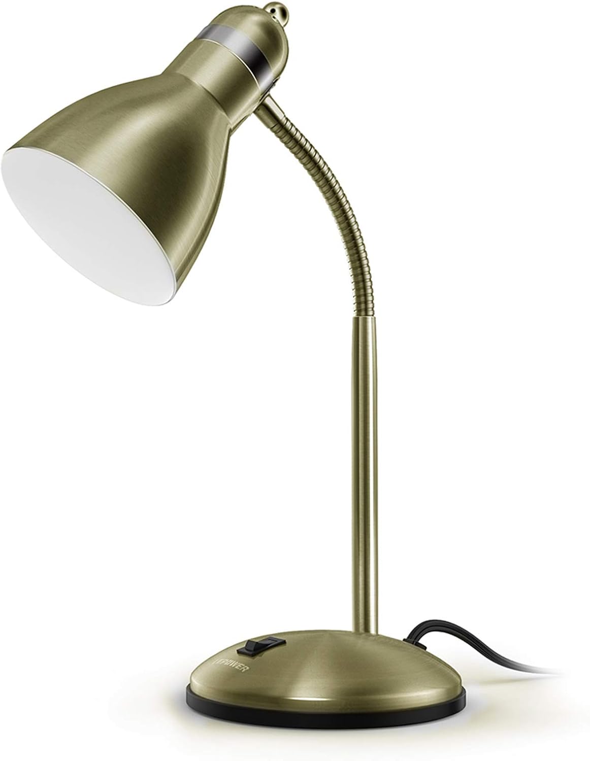 LEPOWER Metal Desk Lamp, Eye-Caring Table Lamp, Study Lamps with Flexible Goose Neck for Bedroom, Home Office (Matte Black)