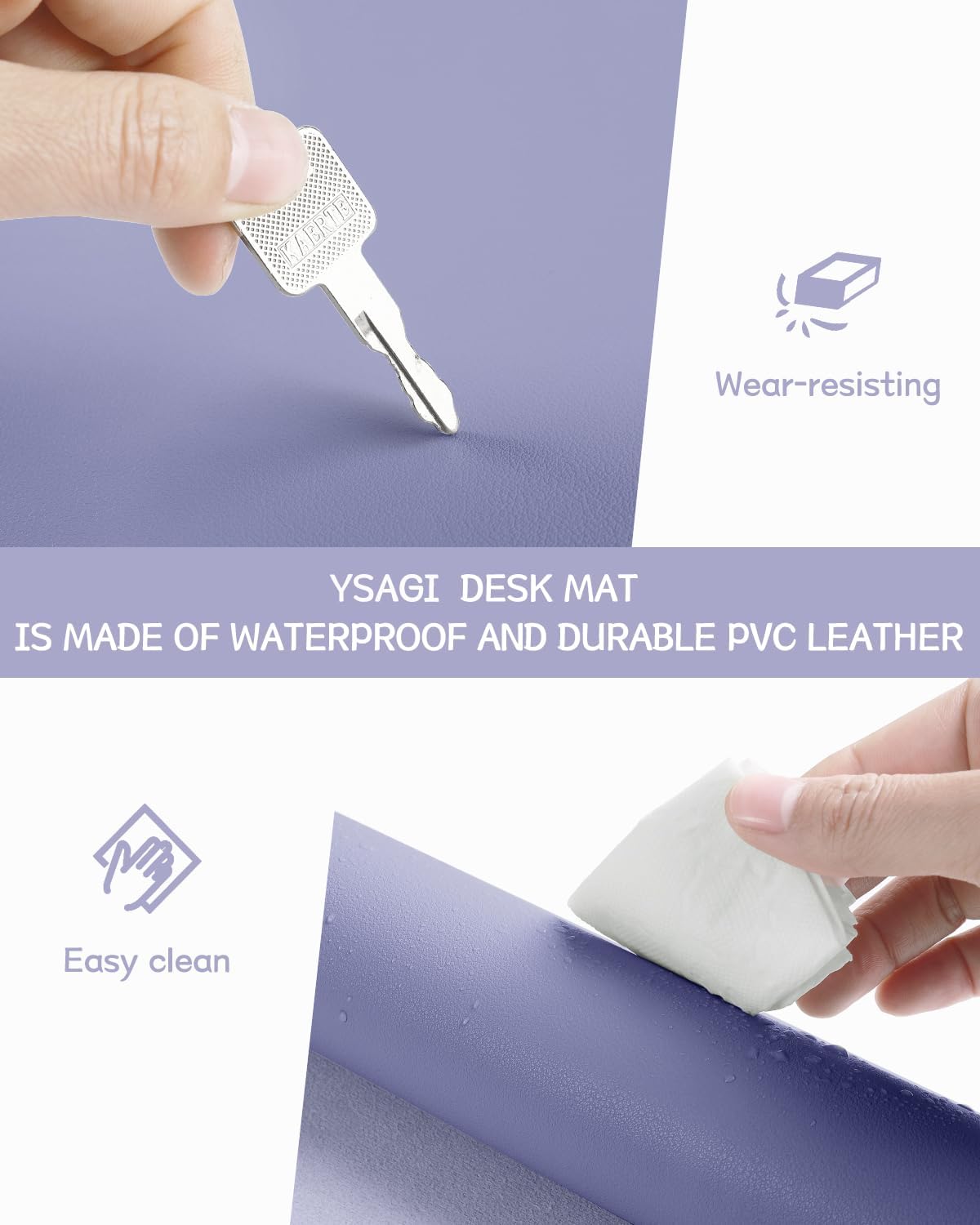 YSAGi Non-Slip Leather Desk Pad, Waterproof Laptop Computer Desk Keyboard Mat, Table Protector Blotter Mat, Large Mouse Pad for Office/Work/Home/Decor(Black, 31.5" x 15.7")