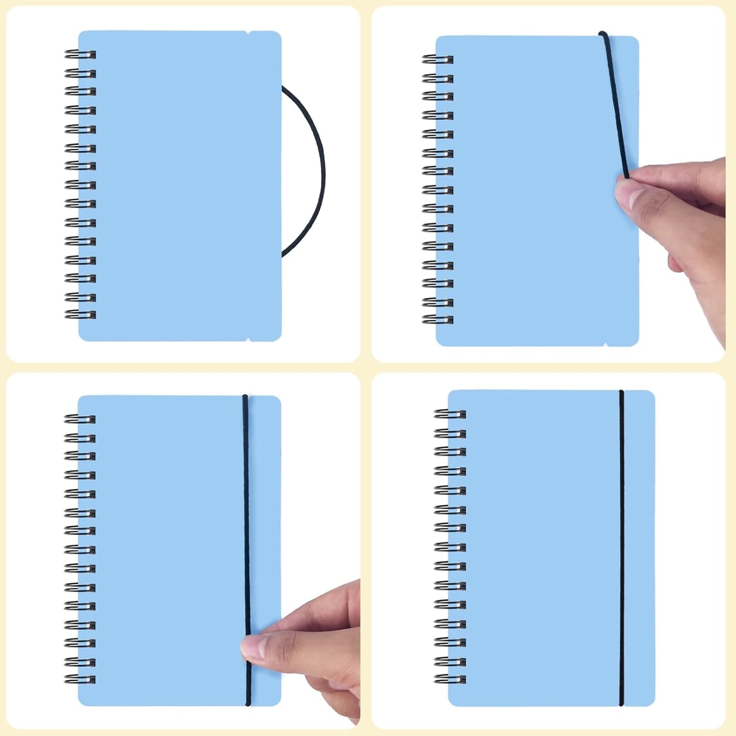 KTOJOY 3 Pack Small Pocket Spiral Notebook, 3.5x5.5 inches, 7mm Lined Pages, 80 Sheets/160 Pages 100gsm Thick Paper