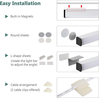 ASOKO Under Cabinet Led Lighting, 12 Inch Light Strip Bar, Daylight White 5000K Dimmable Plug in USB Light, Small Thin Led Under Counter Lighting for Kitchen/Room/Shelf/Desk/Display Case