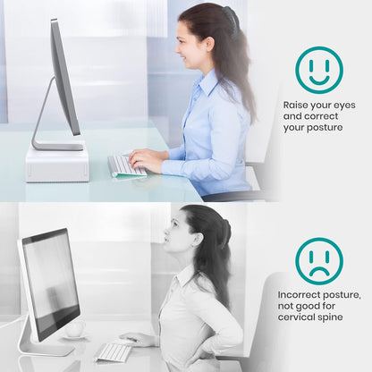 Klearlook Computer Monitor Stand for Desk, Adjustable Foldable Monitor Riser with Storage Drawer & Tablet Phone Holder for Office, Home, Laptop, Desktop (Black)