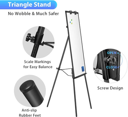 Easel Whiteboard - Magnetic Portable Dry Erase 36 x 24 Tripod Height Adjustable, 3' x 2' Flipchart Easel Stand White Board for Office or Teaching at Home & Classroom (36x24 White)