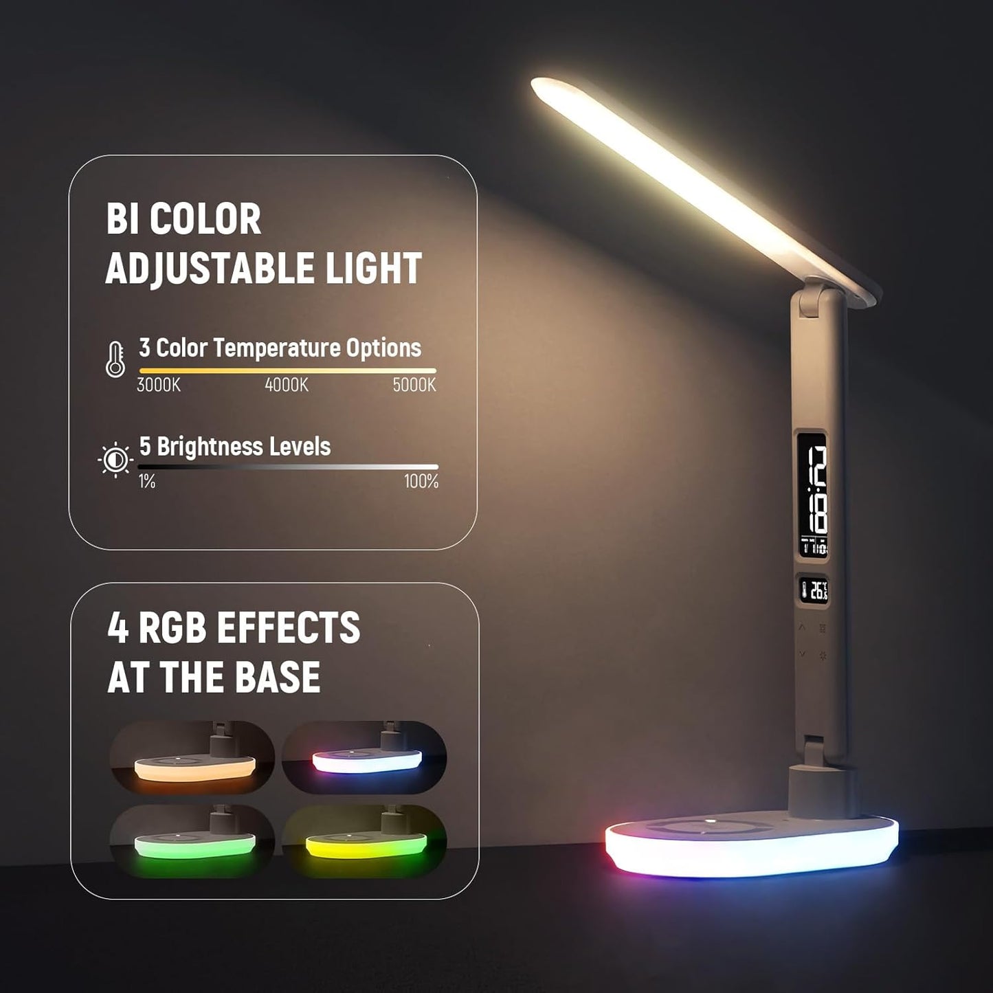 NEEWER Entry Level Version 32" LED Light with Clamp for Desk Home Office Dorm Designer Drafting, 20W Dual Computer Monitor Architect Lamp Bar, Flexible Overhead 2200lux/Remote/5 Modes CRI80+, N21
