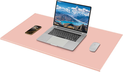 AKOZLIN 35.4"x 18.9" Soft PU Leather Surface Office Desk Mouse Mat Anti-Push Pad with Full Grip Fixation Lip Table Blotter Edge-Locked Protector