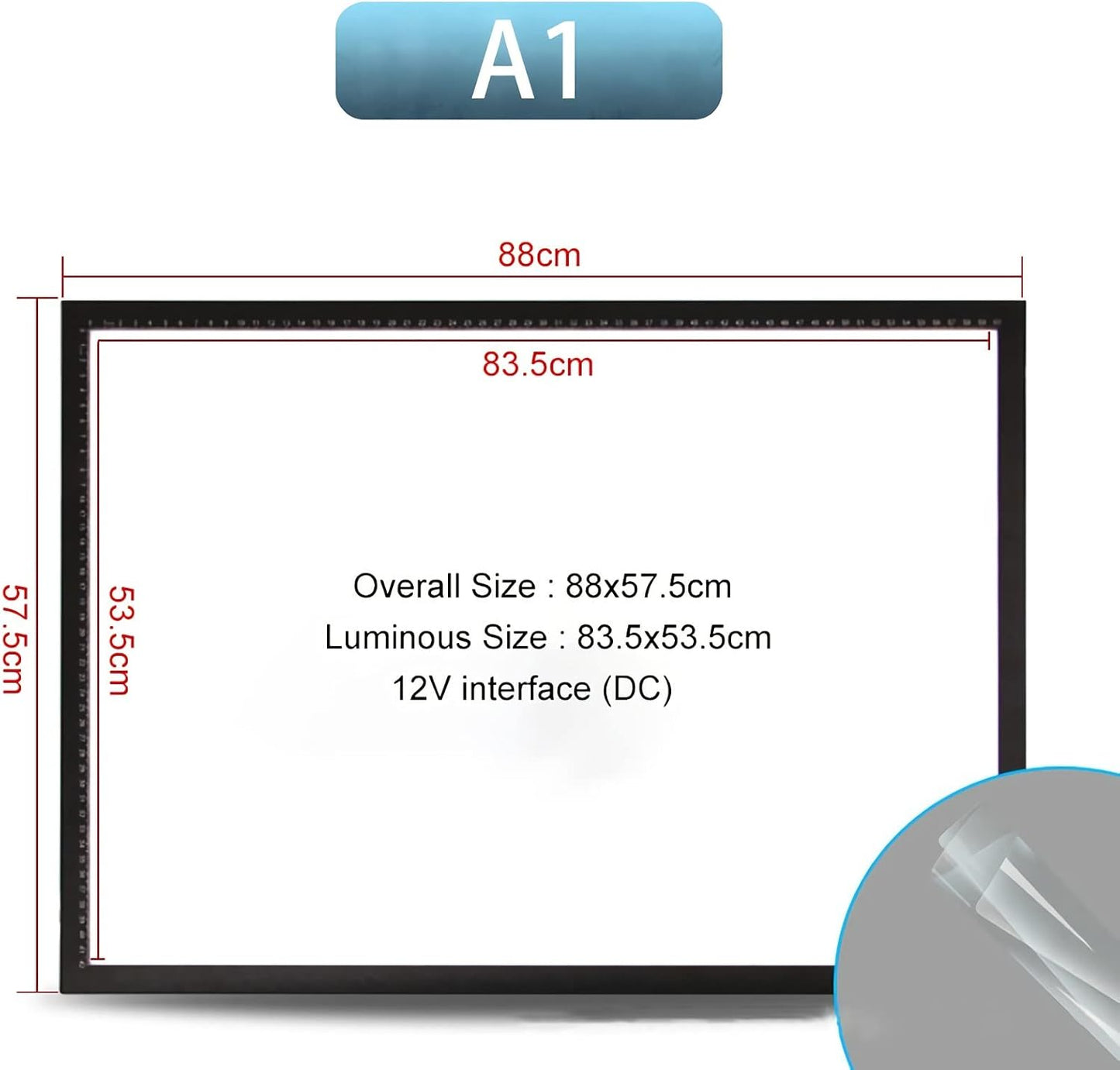 A1 Large Tracing Light Box, Magnetic Light Pad, Portable & Ultra-Thin LED Light Table Tracer Board, Artcraft Light Pad for Tatto Drawing, Sketching, Animation, 5D DIY Diamond Painting
