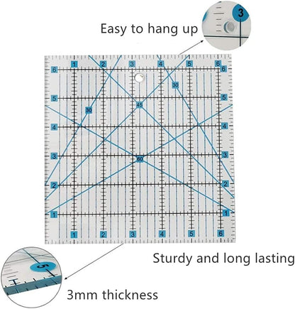Headley Tools Rotary Cutter Set - 45mm Fabric Cutter, 5 Extra Rotary Blades, A3 Cutting Mat, Quilting Ruler and Sewing Clips, Craft Knife Set, Ideal for Crafting, Sewing, Patchworking, Purple