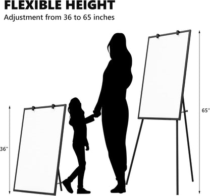 Large Whiteboard Easel with Stand, 36" x 24" Portable Standing Magnetic Dry Erase White Board, 3' x 2' Tripod Height Adjustable Flip Chart Easel for Home Office Classroom School, Silver
