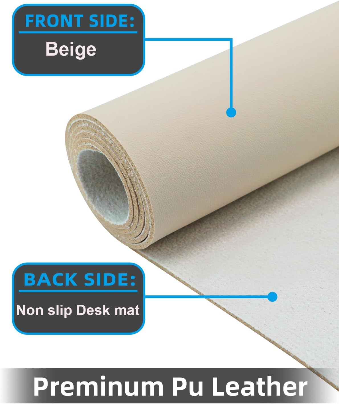 Leather Desk Pad Protector, Office Desk Mat, Large Mouse Pad, Non-Slip PU Leather Desk Blotter, Laptop Desk Pad Desk Accessories for Office and Home (Black, 40" x 17")