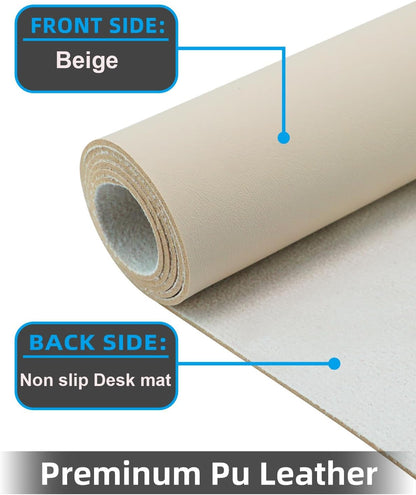 Leather Desk Pad Protector, Office Desk Mat, Large Mouse Pad, Non-Slip PU Leather Desk Blotter, Laptop Desk Pad Desk Accessories for Office and Home (Black, 40" x 17")