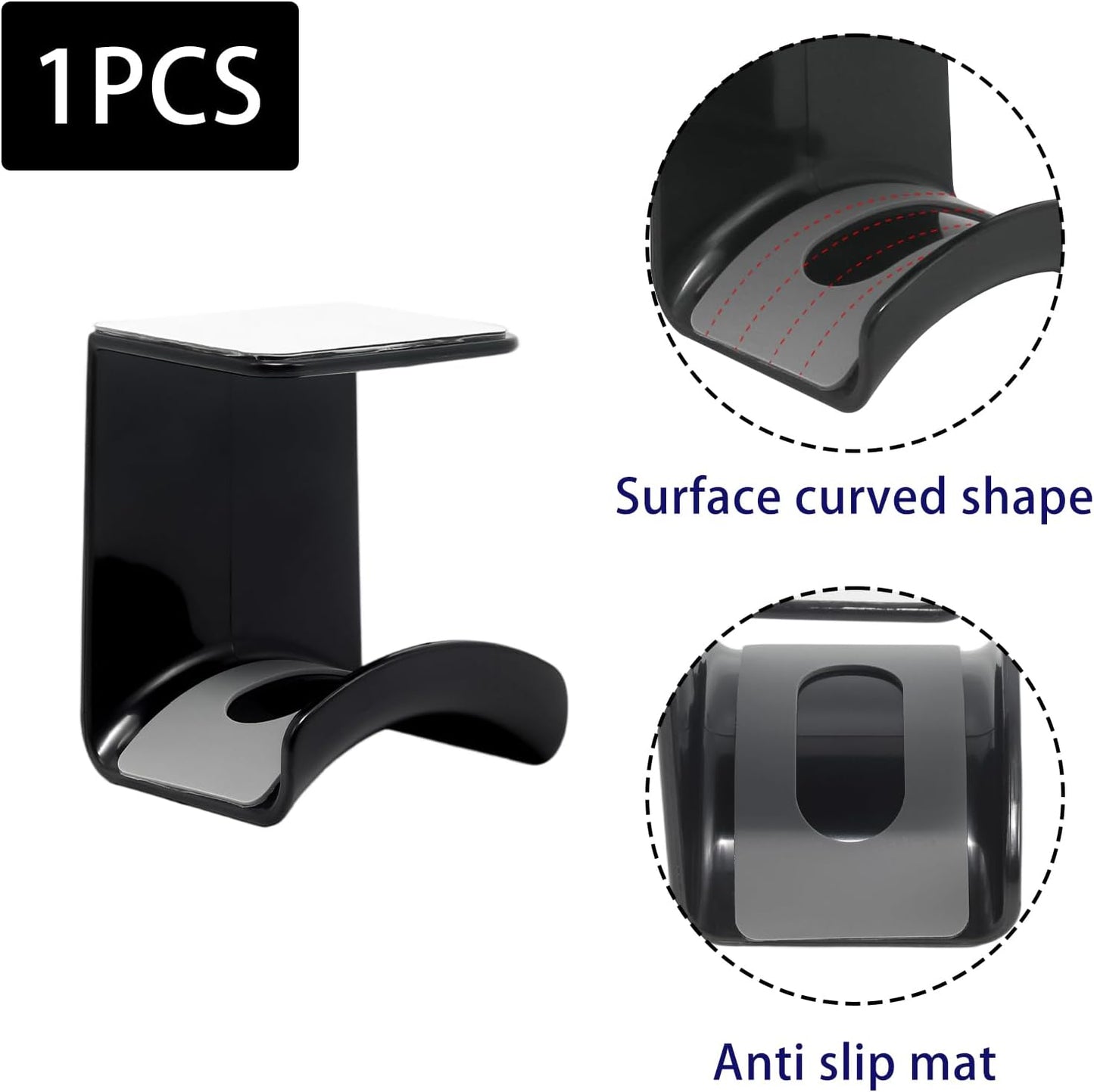 1Pcs Pink ABS Plastic Headphone Stand Hanger, Hanging Headset Holder Hook Under Desk, Adhesive Earphones Hangers for Desk Headphone Hanger, Most Headphones and Controller