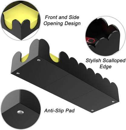 YAGELI Magnetic 3-in-1 Acrylic Sticky Note Holder Dispenser | Modern Desktop Organizer for 3x3 Post It Notes & Memo Pads with Non-Slip Base | for Productive Workspace at Office, Home or School | Clear