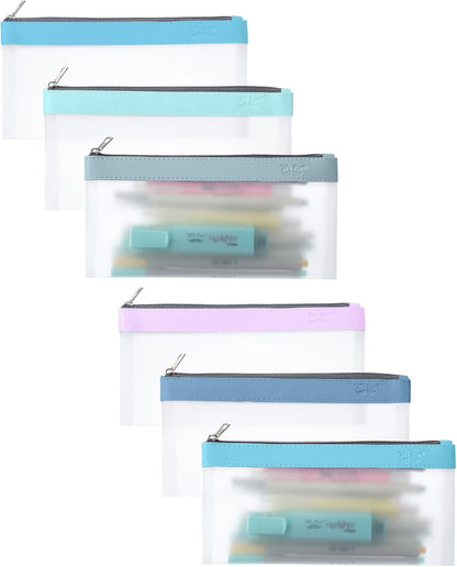 Mr. Pen- Clear Pencil Pouch, 8.50"x4.25", 3 Pack, Durable TPU Material, Medium Water-Resistant Pencil Bags with Smooth Zipper, Multipurpose Clear Pouch for Stationery, School, Office, Travel Supplies