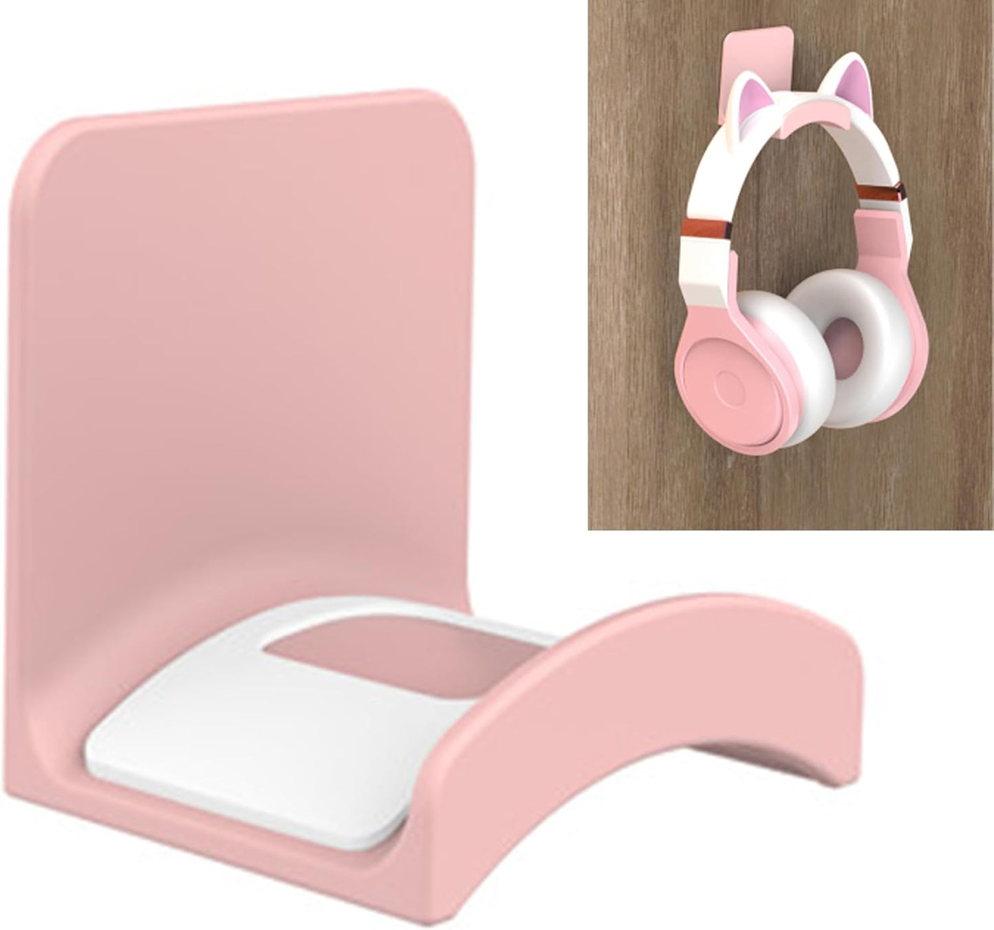 SOKUSIN Headphone Stand Headset Holder - Adhesive Gaming Earphones Hanger, Universal Desk Wall Mount Hook for All Headphone/Controller, Compatible with Beats, AirPods Max,Sony, JBL (White)