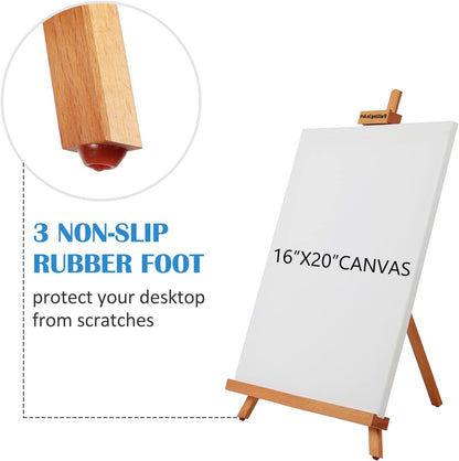 Falling in Art Beechwood 25" Tabletop Easel Display Stand for Painting - Holding Canvas Up to 22 1/2 Inches High, A-Frame Artist Tripod with Rubber Feet, Portable Photo and Sign Holder