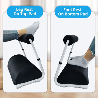 Under Desk Footrest Detachable - Leg Rest Adjustable 3 Height Positions for Under Desk, Ergonomic Foot Rest for Office or Home Use