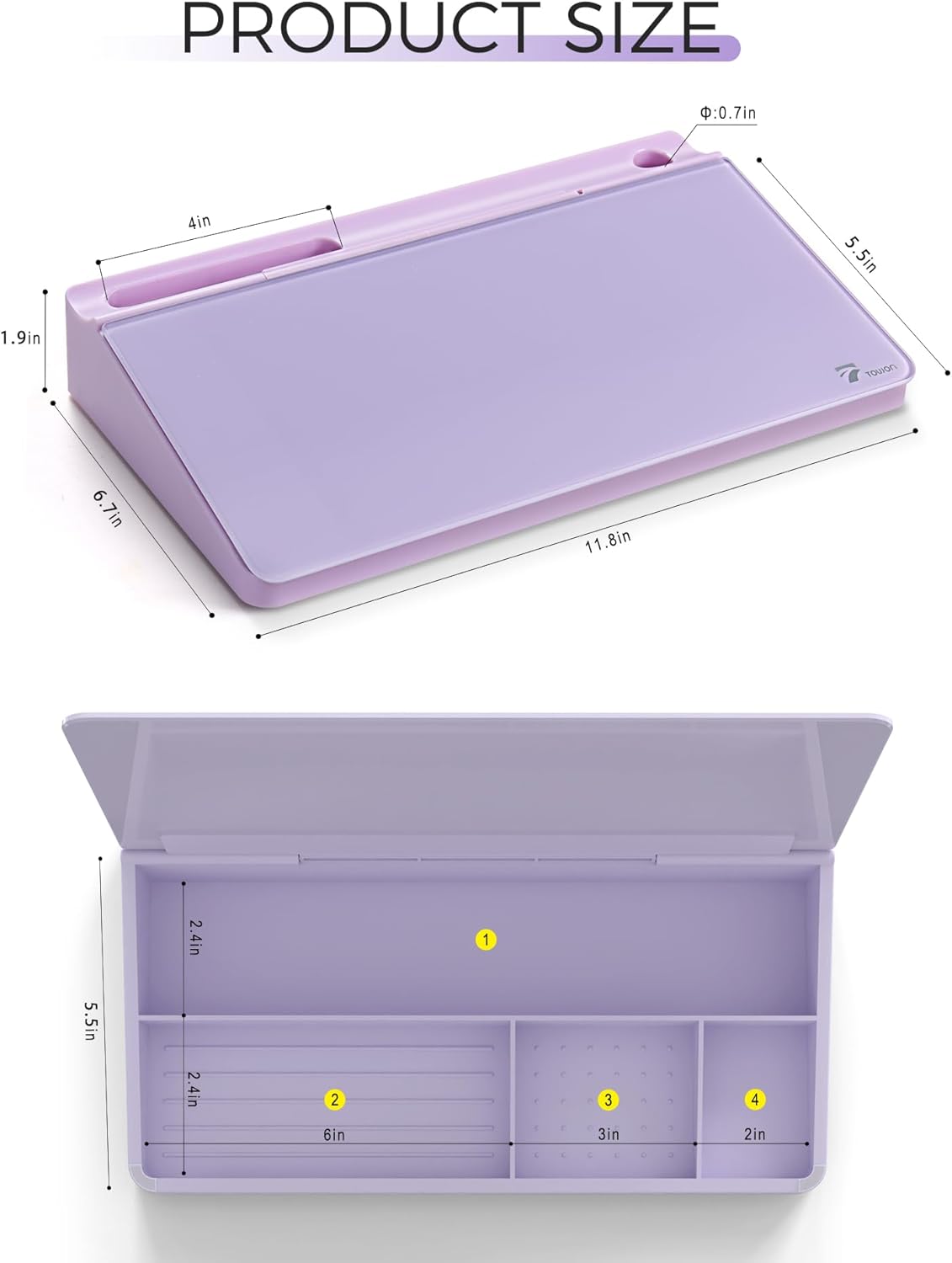TOWON Small Compact Glass Desktop Whiteboard with Storage – 12 x 7 in Dry Erase Board for Desk, Home Office, School | Includes 5 Markers, Eraser & Holder | Space-Saving Organizer, Aesthetic Rose Gold