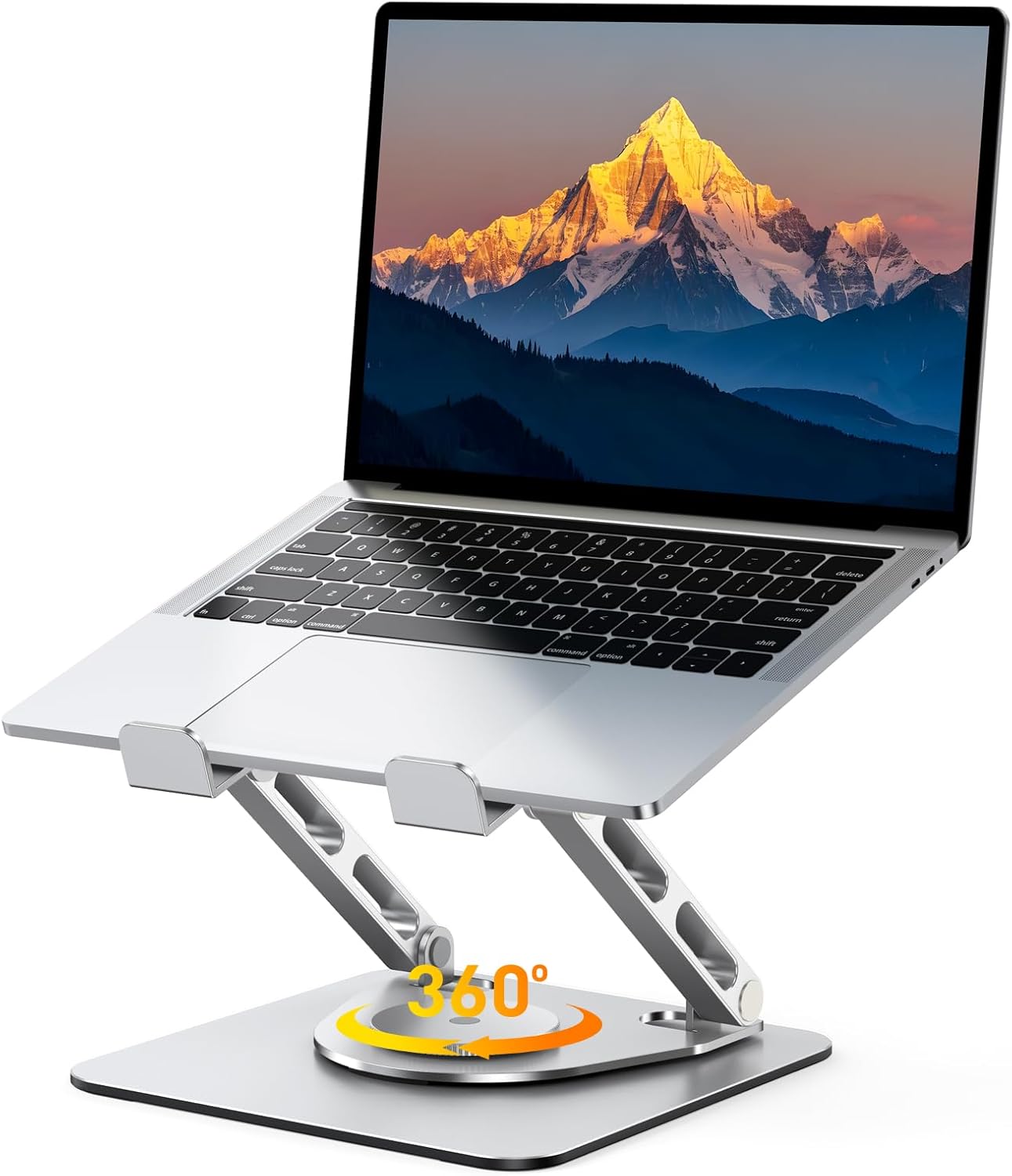 RIWUCT 360° Rotatable Laptop Stand for Desk Adjustable Height, Ergonomic Laptop Riser Holder with Dual-bar Support, Portable Computer Notebook Stand for MacBook Air Pro(10-16"), Gifts for Men/Dad