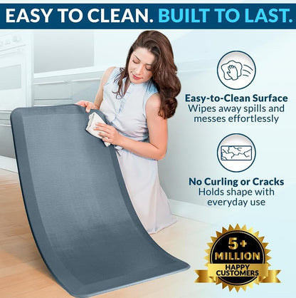 ComfiLife Anti Fatigue Floor Mat – 3/4 Inch Thick Kitchen Mats for Floor, Standing Desk Mat, Kitchen Rug – Comfort at Home, Office – Durable – Stain Resistant – Non-Slip Bottom (20" x 32", Black)