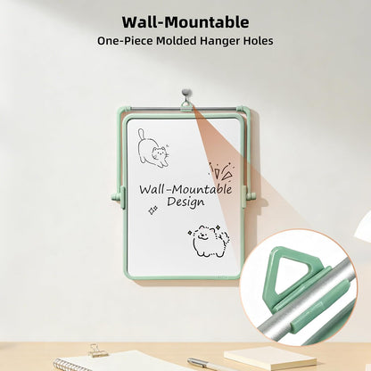 Colorful Dry Erase White Board 8.3x11in, Magnetic Desktop Board with Stand, 2 Markers (Eraser Head), 4 Magnets - Double-Sided Easel for Daily Planning, Memo, Office/Home/School (Blue)
