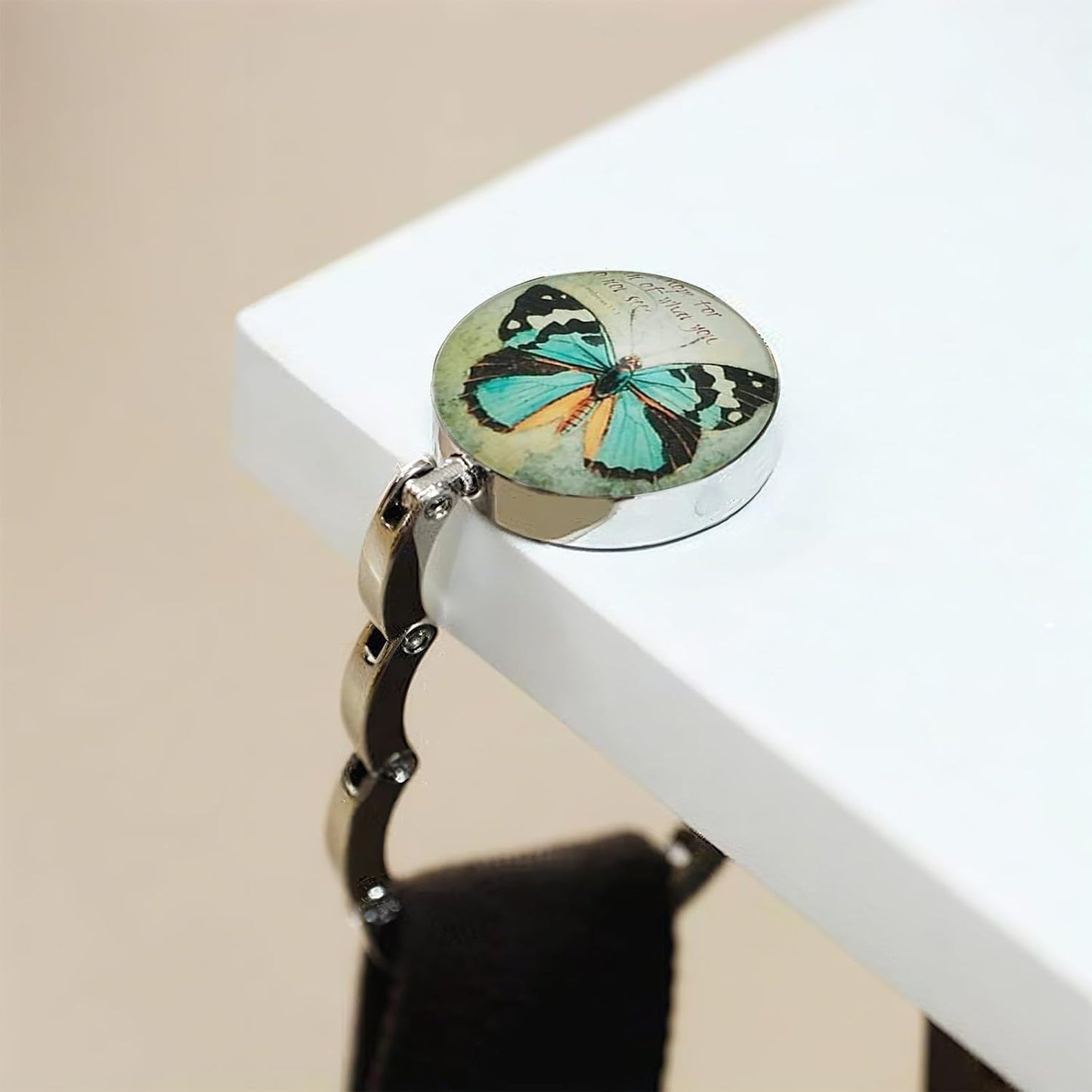 Foldable Purse Hook for Table, Purse Hanger for Table, Desk Bag Hook, Desk Purse Hook, Purse Holder for Table - Compact Portable Multi-Use Design, Aluminum Alloy Handbag Hanger, 3 Pcs (Style A)