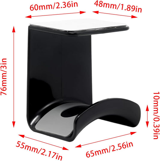 1Pcs Pink ABS Plastic Headphone Stand Hanger, Hanging Headset Holder Hook Under Desk, Adhesive Earphones Hangers for Desk Headphone Hanger, Most Headphones and Controller