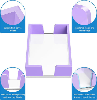 WINFFOR Acrylic Notepad Holder Dispenser - 4x6 in Sticky Note Memo Holder Self-Stick Note Pad Organizer (W/O Pads) Office Desk Accessories School Supplies, Crystal Clear