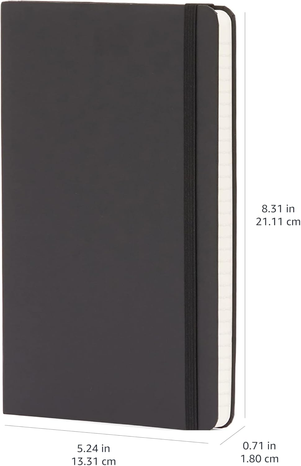 Amazon Basics Classic Grid Notebook for Writing and Note Taking, Hardcover, Graph Ruled, 240 Pages, 5" x 8.25", Black