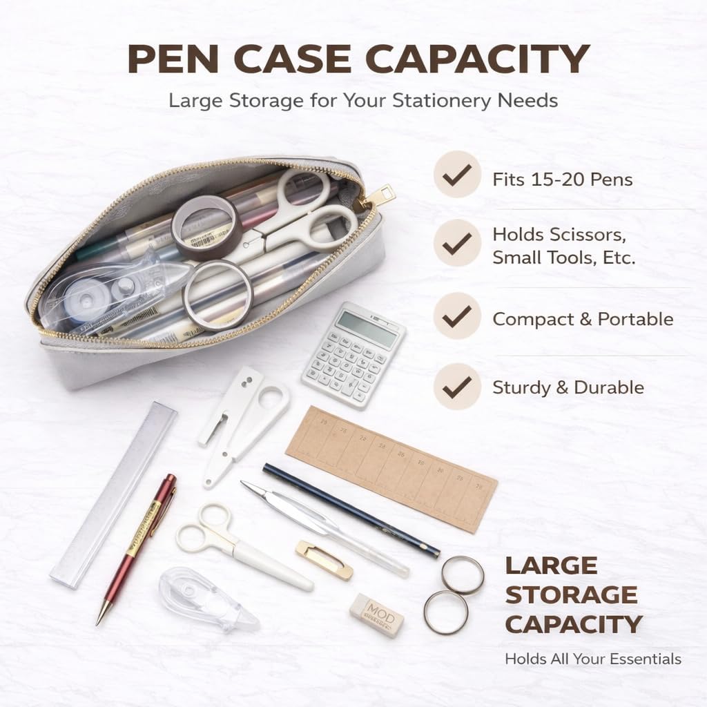 Canvas Pencil Case Cotton Canvas and Simple Multifunctional Pencil Bag Zipper Portable Storage (Black)