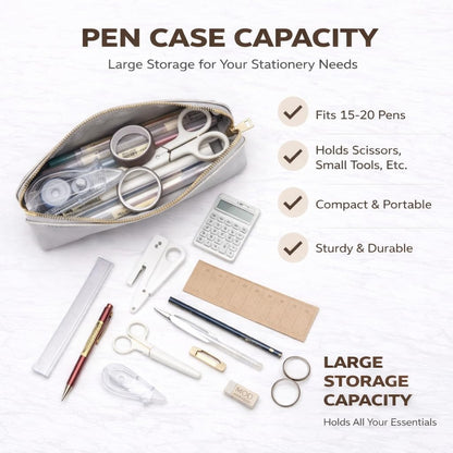 Canvas Pencil Case Cotton Canvas and Simple Multifunctional Pencil Bag Zipper Portable Storage (Black)