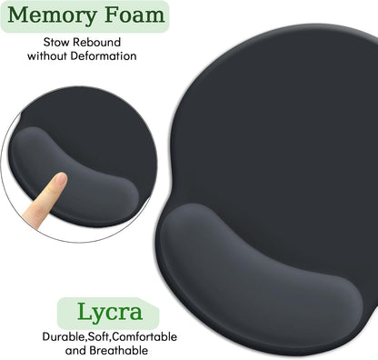 LIMKRIAN Cat Ergonomic Mouse Pad with Wrist Rest, Gaming Mouse Pad with Wrist Support, Funny Mouse Pads for Desk, Computer Mousepad with Non-Slip Pain Relief PU Base, Cute Office Desk Accessories
