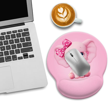 LIMKRIAN Cat Ergonomic Mouse Pad with Wrist Rest, Gaming Mouse Pad with Wrist Support, Funny Mouse Pads for Desk, Computer Mousepad with Non-Slip Pain Relief PU Base, Cute Office Desk Accessories