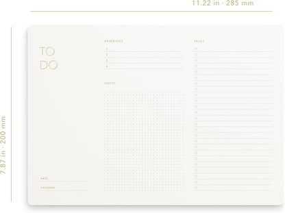 Pinesman - Elegant To Do List Notepad with Mouse Pad Feature, 11.22" x 7.87", 50 Tear-Off Sheets, Gold Foiled, Daily Planning, Eco-friendly To Do List Planner, FSC™ Certified To Do List Notebook for Work