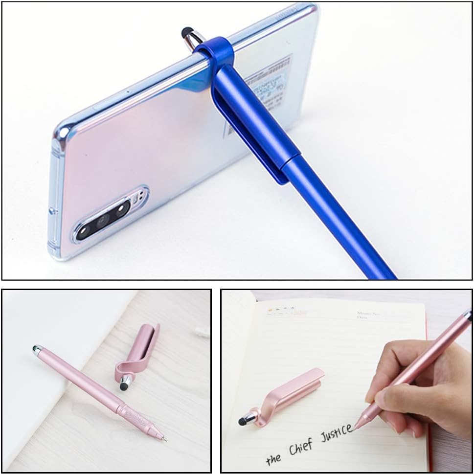 Stylus Pen, SITAKE 12 Pcs Multifunctional 3 in 1 Phone Holder + Capacitive Stylus + Ballpoint Pens, Mobile Phone Stand Stylus Pens for All Touch Screen Device, Phones, Tablet and Computer (Style 2)