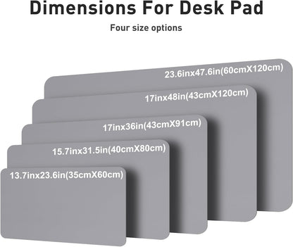 Aothia Leather Office Desk Pad Protector, Non-Slip PU Leather Desk Blotter, Waterproof Laptop Writing Mouse Pad for Office and Home, Black, 31.5" x 15.7" - Colors B