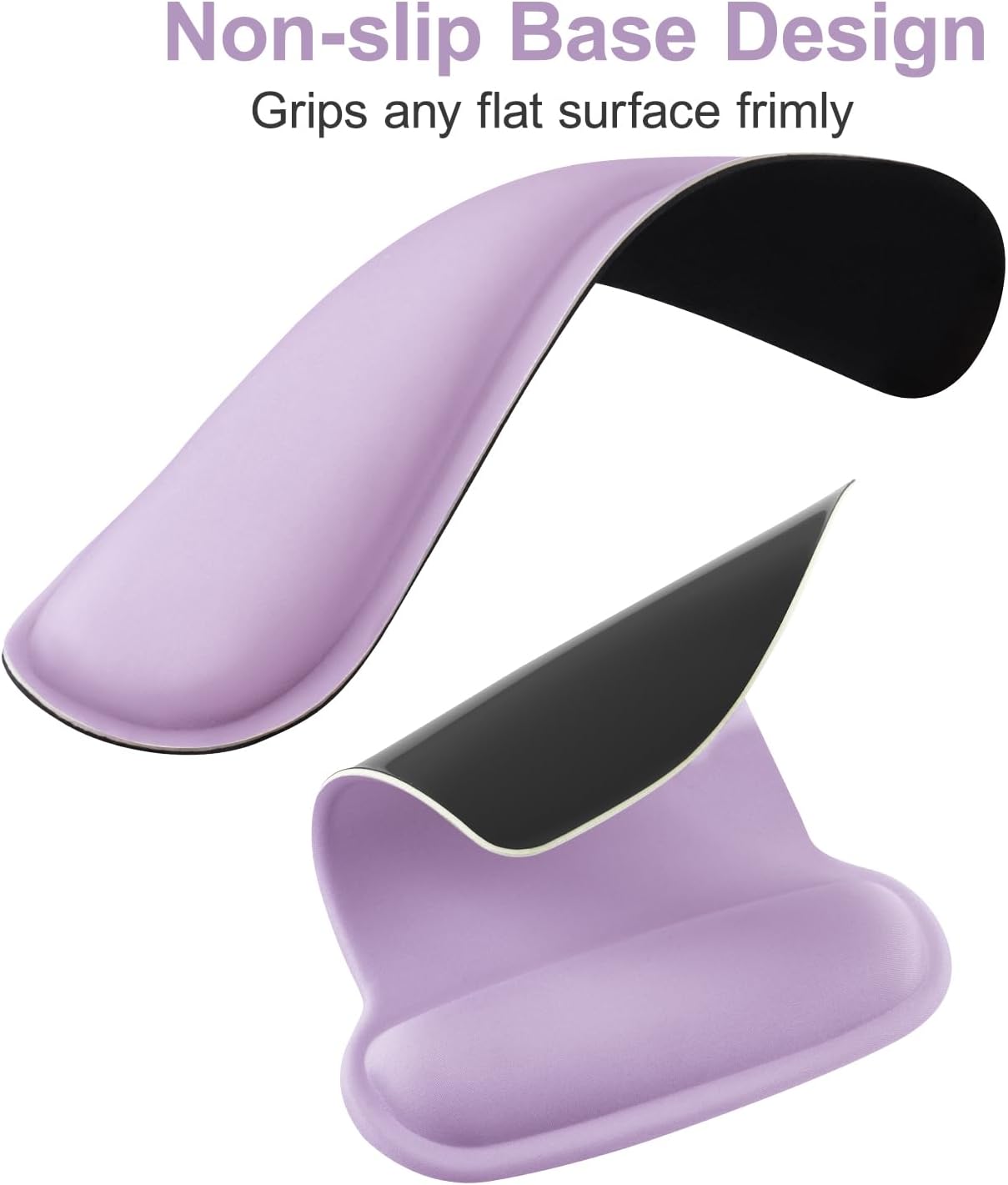 MOSISO Wrist Rest Support for Mouse Pad & Keyboard Set, Ergonomic Mousepad Non-Slip Base Home/Office Pain Relief & Easy Typing Cushion with Neoprene Cloth & Raised Memory Foam, Black