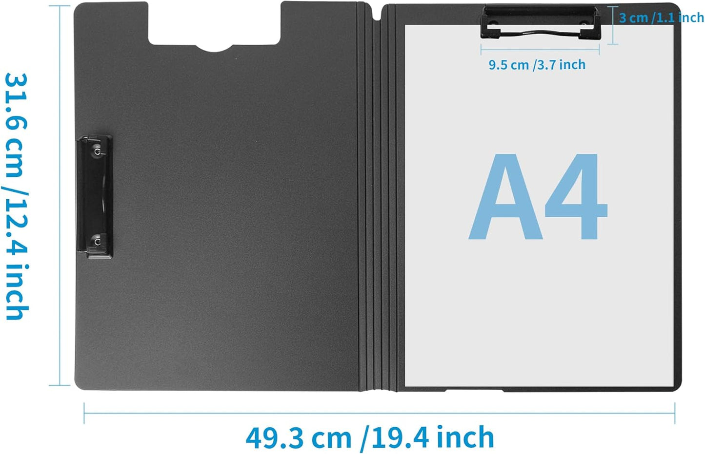 souG 4Pcs Clipboard Foldable,360°Cover Folder Clipboard Plastic Clipboards with Double Low Profile Clip,File Folder Storag Clipboards for A3 A4 Paper, Clip Boards for Office School Supplies (4 Colors)