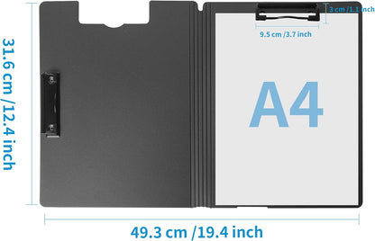 souG 4Pcs Clipboard Foldable,360°Cover Folder Clipboard Plastic Clipboards with Double Low Profile Clip,File Folder Storag Clipboards for A3 A4 Paper, Clip Boards for Office School Supplies (4 Colors)